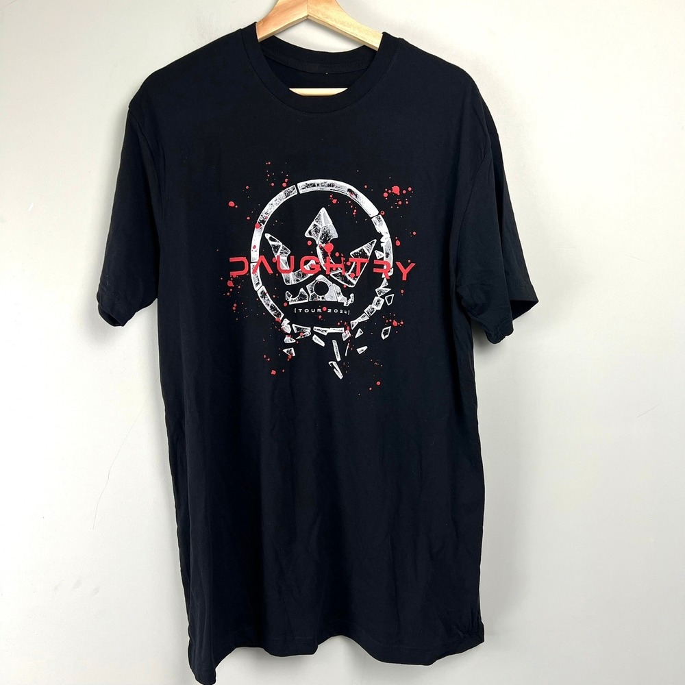 Daughtry Tour 2024 Black Graphic T-Shirt Mens XL Rock Band Tee Official Merch